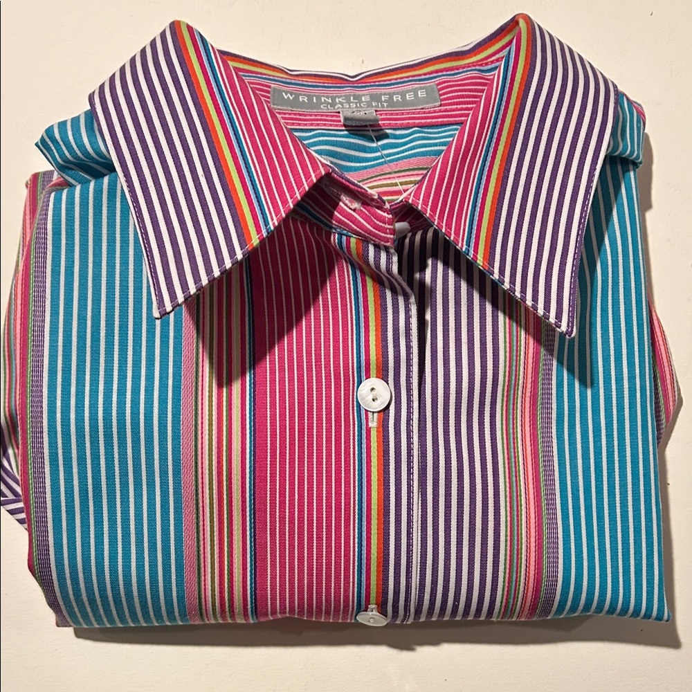 Foxcroft wrinkle free Colorful Striped Women’s Shirt